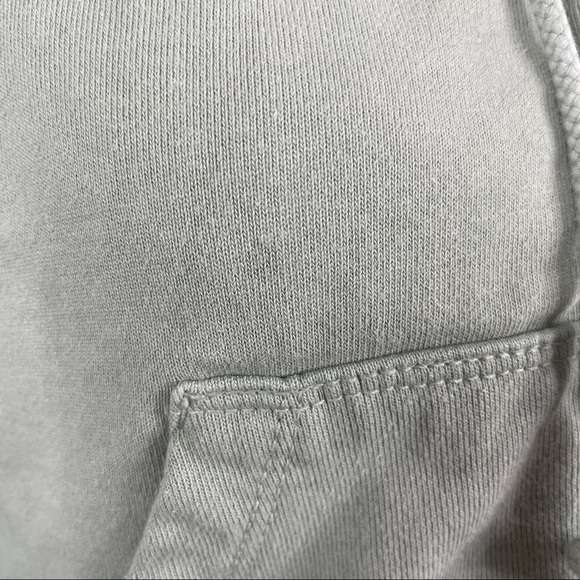 John Galt California Brandy Melville Sage Green Cropped Zip Front Hoodie Pockets - Picture 6 of 9